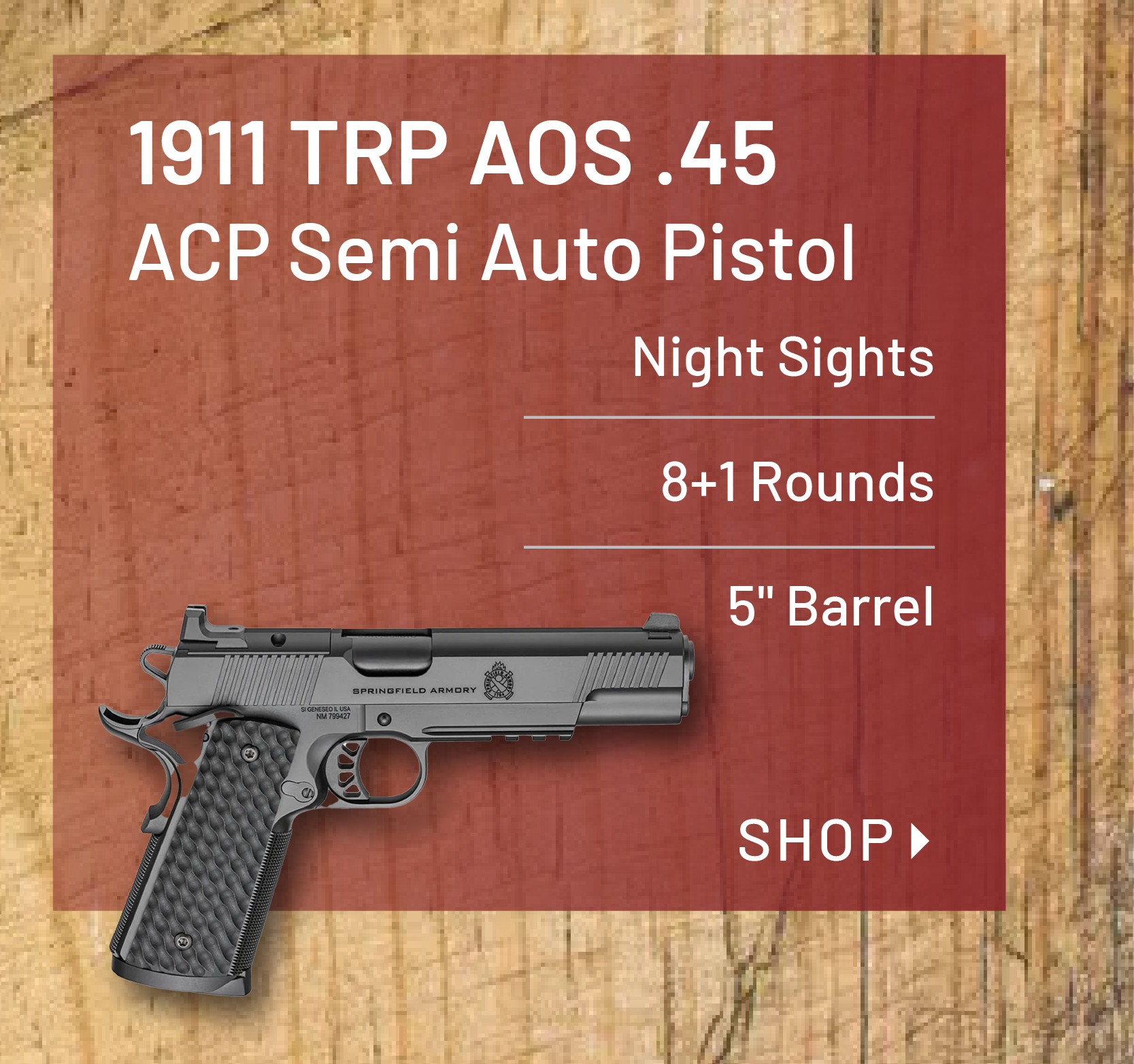Springfield Armory 1911 TRP AOS .45 ACP Semi Auto Pistol